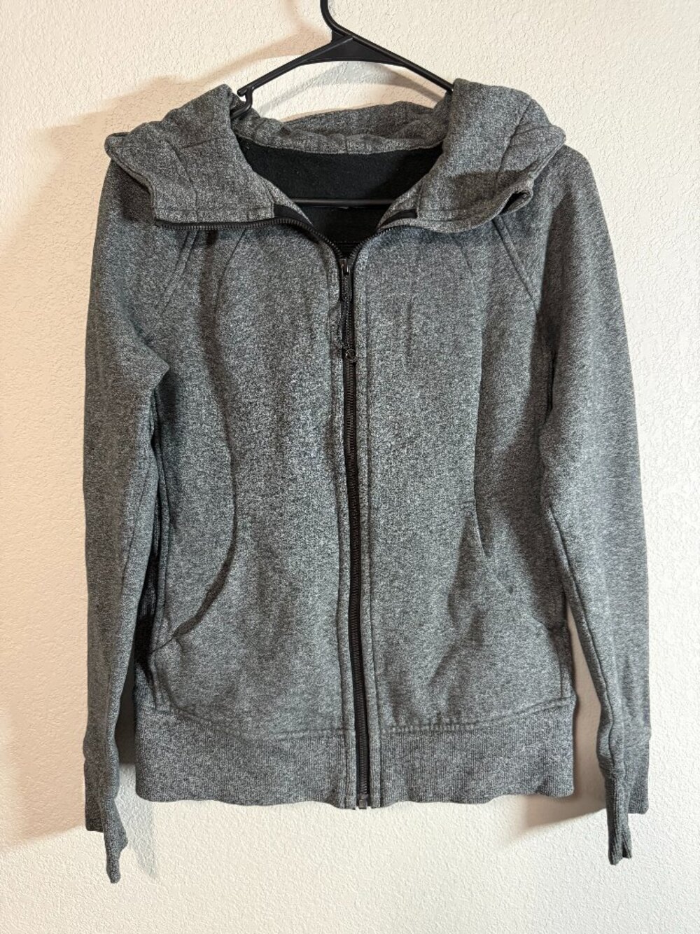 Lululemon Women's Heathered Gray Scuba Full-Zip Hoodie Jacket Size 6